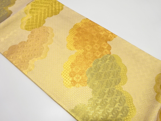 本場筑前博多　佐賀錦　雲に古典柄織り出し　袋帯